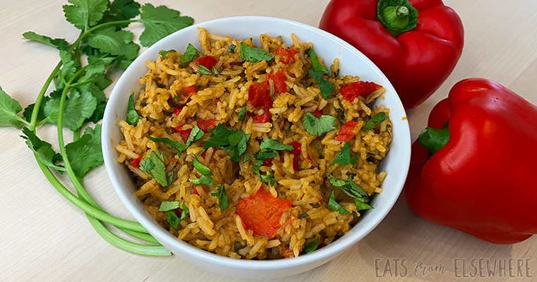 Spanish Rice with Roasted Red Peppers