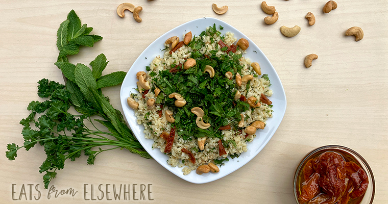 Cauliflower Rice with Fresh Herbs and Sundried Tomato