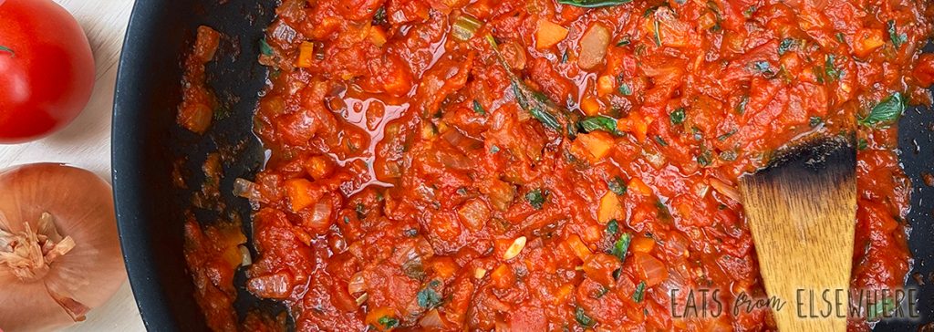 ultimate umami tomato sauce before puréeing