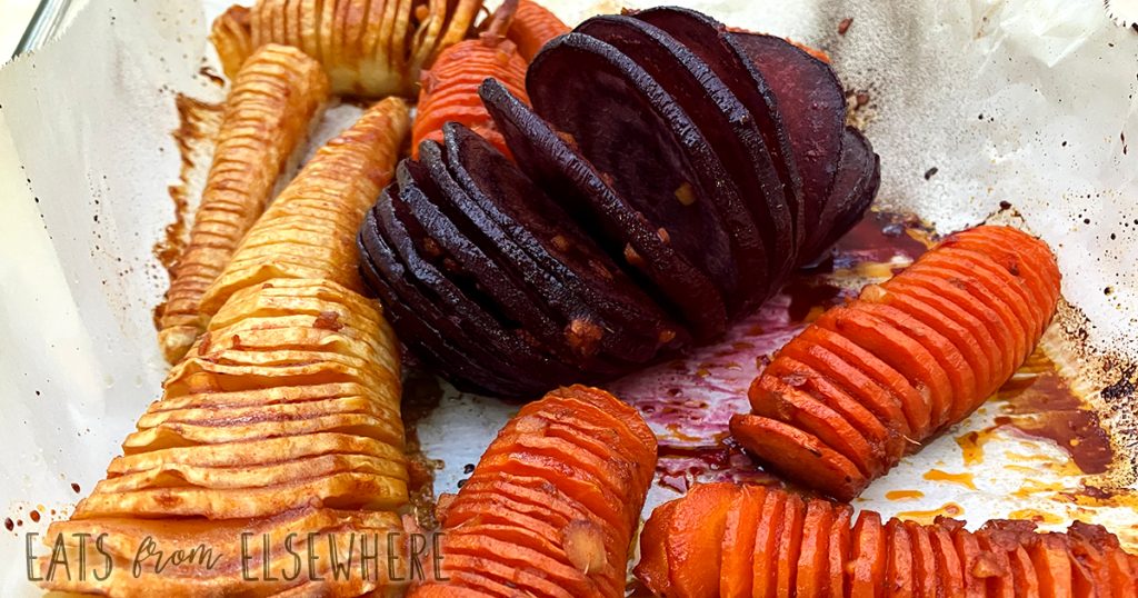 Korean-style hasselback carrots