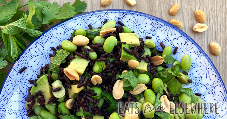 Black rice & edamame bowl with bo-bun sauce