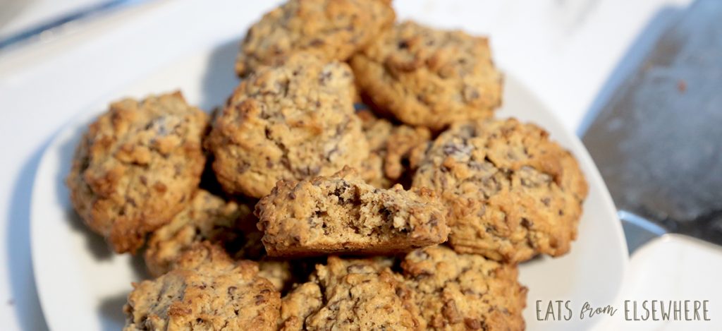 Peanut butter banana cookies with chocolate chunks