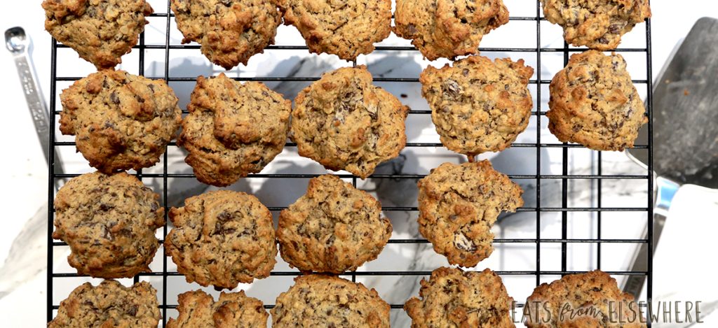 Peanut butter banana cookies with chocolate chunks