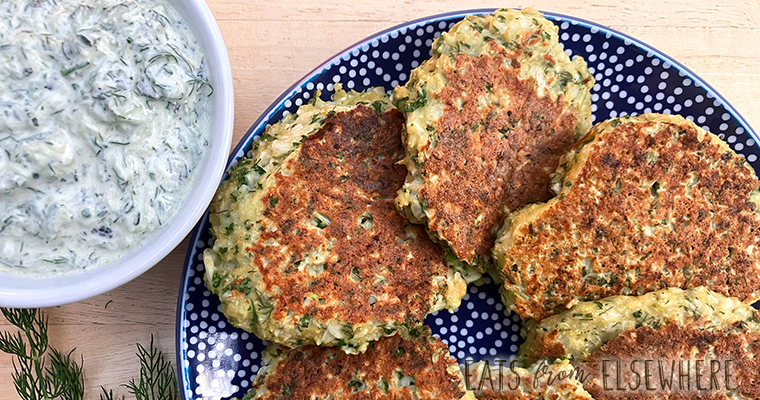 Fennel chickpea fritters with tzatziki